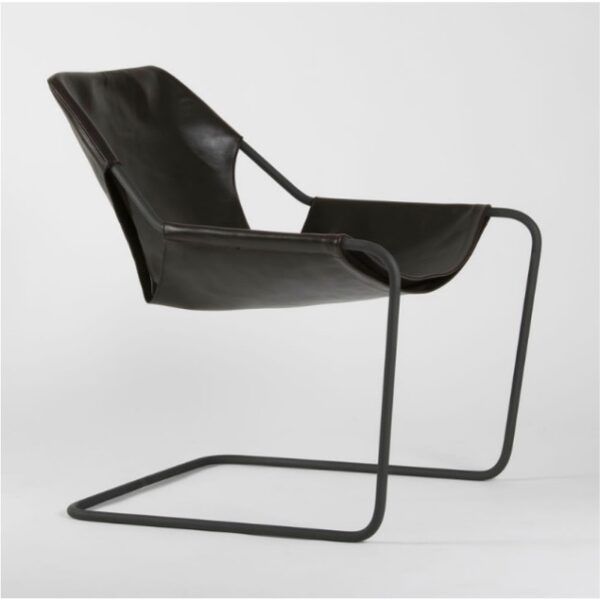 Paulistano Mesh armchair in black leather