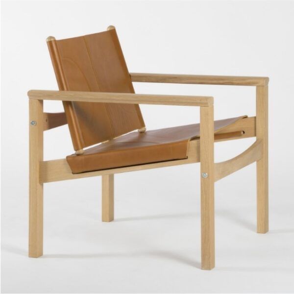 light brown leather armchair