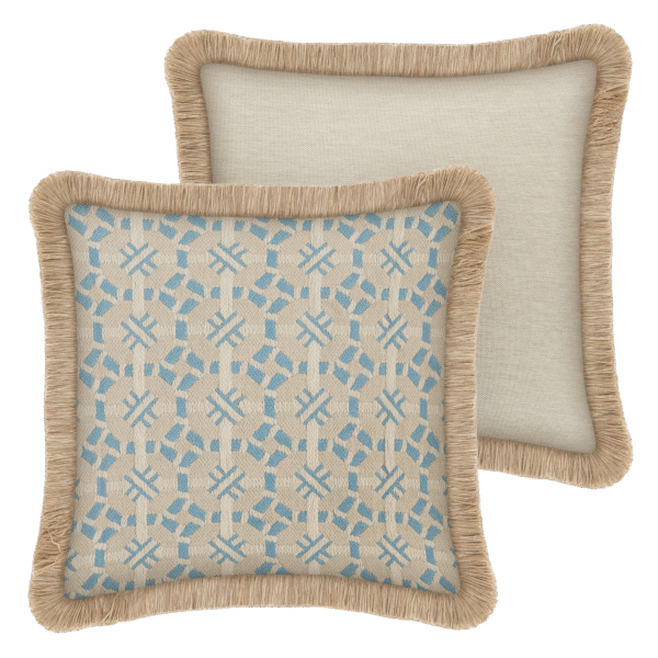 a close up of pillows